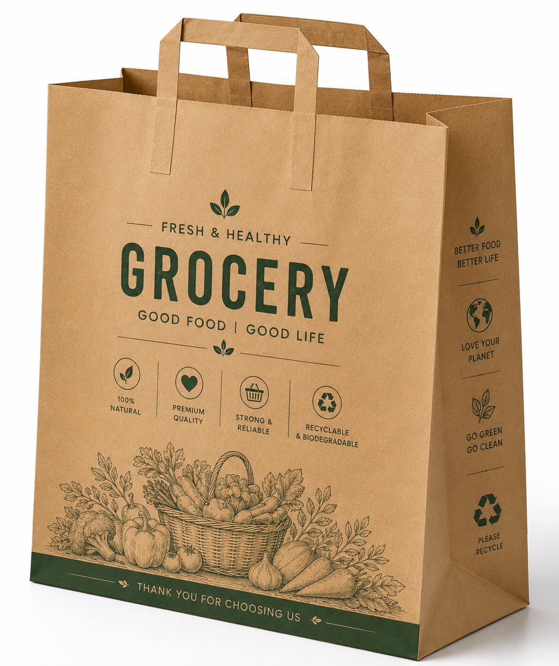 White Kraft Paper Shopping Bag